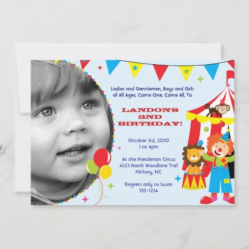 Circus / Carnival Party Invitations