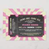 Circus Carnival Pink Girl Baby Shower Invitation (Front/Back)