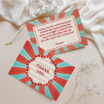 Circus Carnival Red Blue White Birthday Thank You Card<br><div class="desc">Step right up and behold our magnificent Circus Carnival Red Blue White Birthday Thank You Card! This enchanting card captures all the wonder and excitement of a classic circus carnival, ensuring your heartfelt appreciation reaches new heights. Immerse yourself in the captivating design that adorns the front of the card. Bursting...</div>