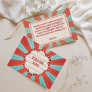 Circus Carnival Red Blue White Birthday Thank You Card