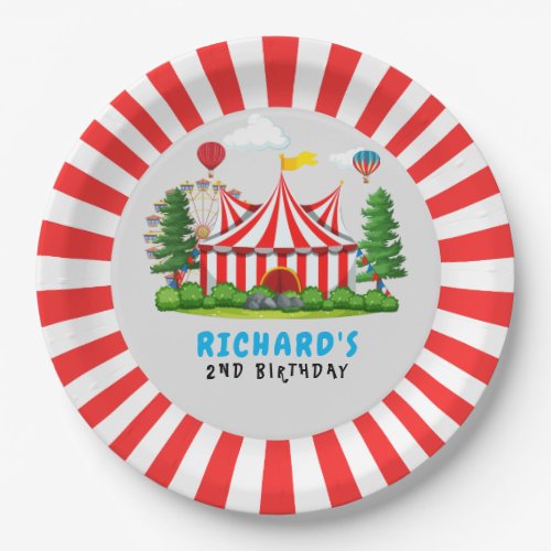 Circus Carnival Theme Birthday Party Paper Plates