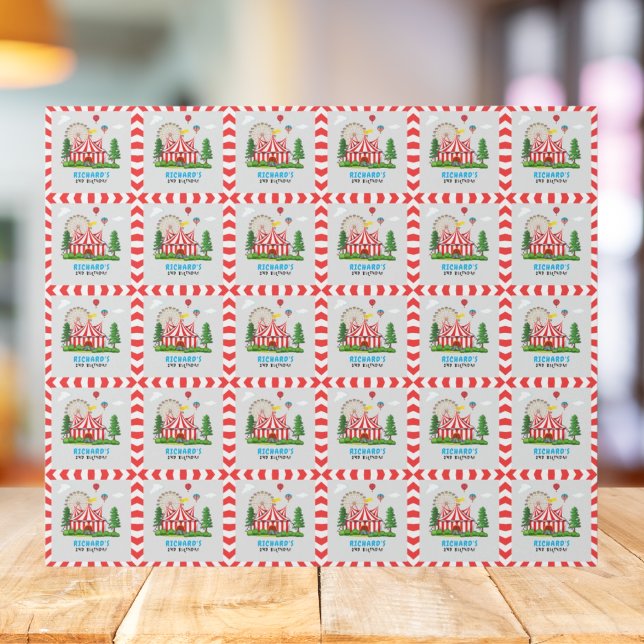 Circus Carnival Theme Birthday Party Wrapping Paper (Creator Uploaded)