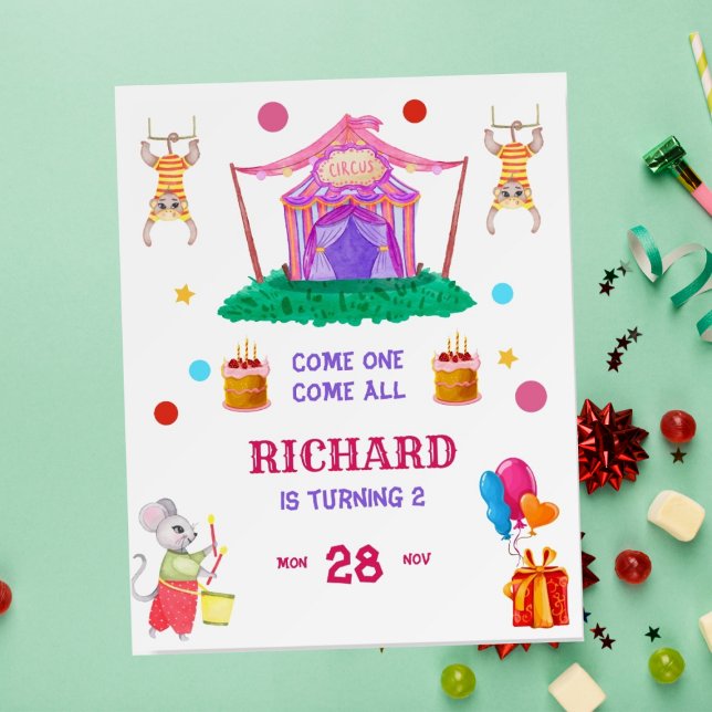 Circus Carnival Theme Colorful Birthday Party Foam Board (Creator Uploaded)