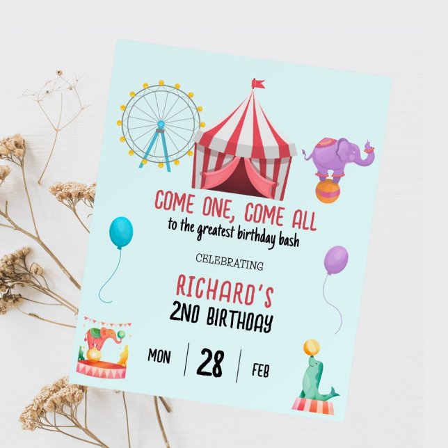 Circus Carnival Theme Kid's Birthday Party Foam Board (Creator Uploaded)