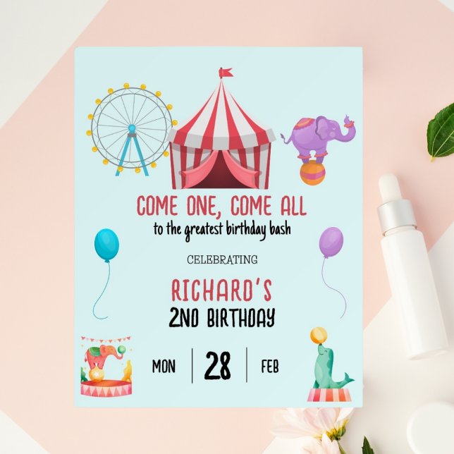 Circus Carnival Theme Kid's Birthday Party Foam Board (Creator Uploaded)