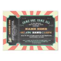 Circus Carnival Ticket Baby Shower Invitation