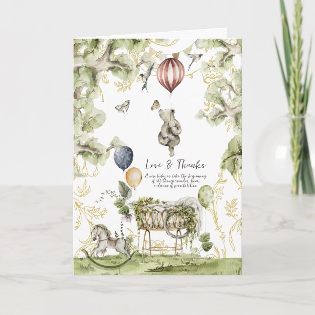 Circus Carnival | Woodland Baby Shower Thank You Card (Front)