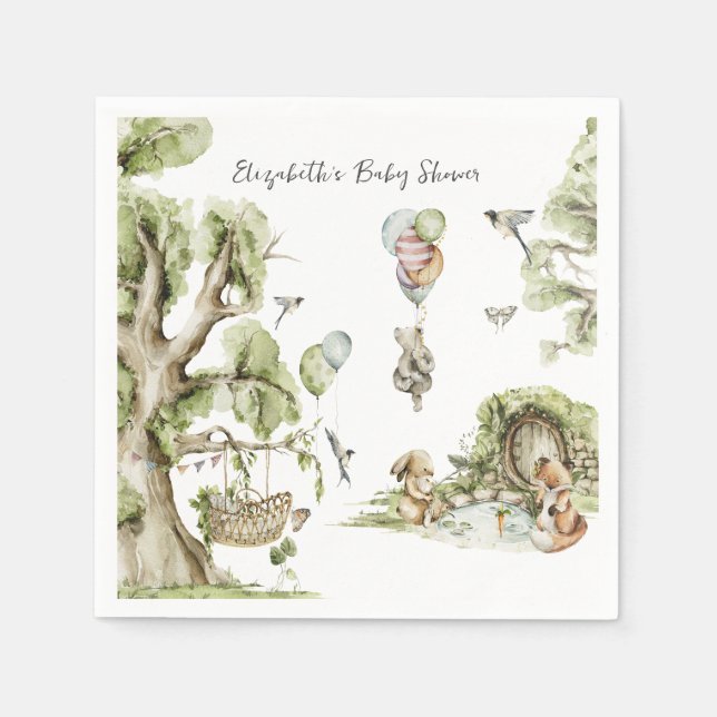 Circus Carnival | Woodland Forest Baby Shower Napkins (Front)
