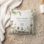 Circus Carnival | Woodland Forest Birth Stats Throw Pillow<br><div class="desc">Cute characters - fox, bear, rabbits, deer, and squirrels with vintage boho circus forest landscapes. Rustic forest colors work well for either a boy or a girl. This collection combines the serenity of the great outdoors with the cuteness of its wildlife portrayed having their own little woodland circus. It's charming,...</div>