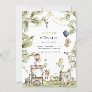 Circus Carnival Woodland Forest Birthday Party Invitation