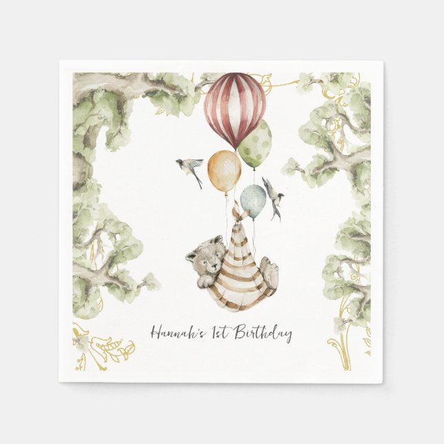 Circus Carnival | Woodland Forest Birthday Party Napkins (Front)