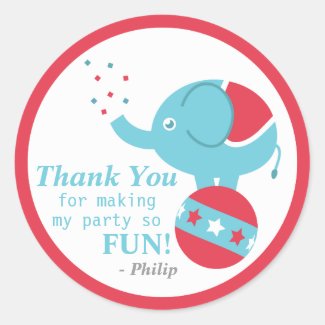 Circus, Carnvial Themed Birthday Party Decoration Classic Round Sticker