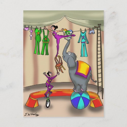 Circus Cartoon 9376 Postcard