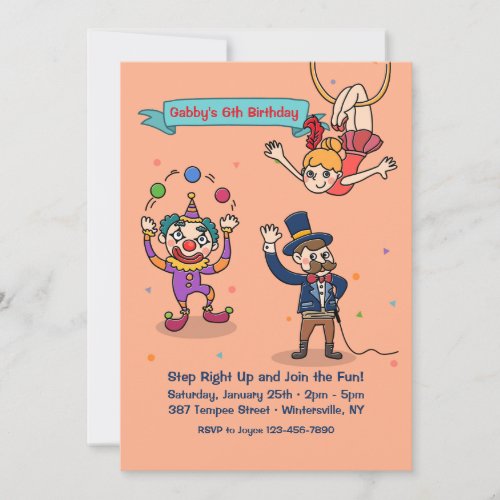 Circus Characters Invitation