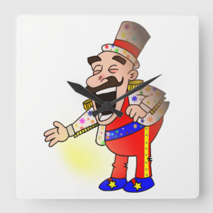 Circus Chef Square Wall Clock