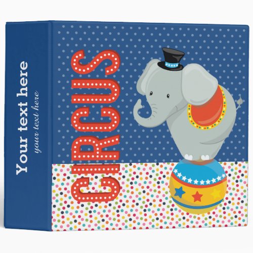 Circus  choose background color 3 ring binder