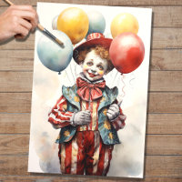 Circus Clown 1 Decoupage Paper