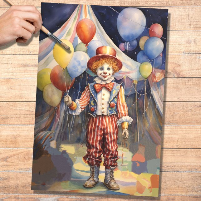 Circus Clown 2 Decoupage Paper (Creator Uploaded)