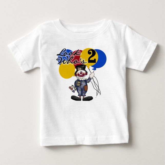 Circus Clown 2nd Birthday Baby T-Shirt (Front)