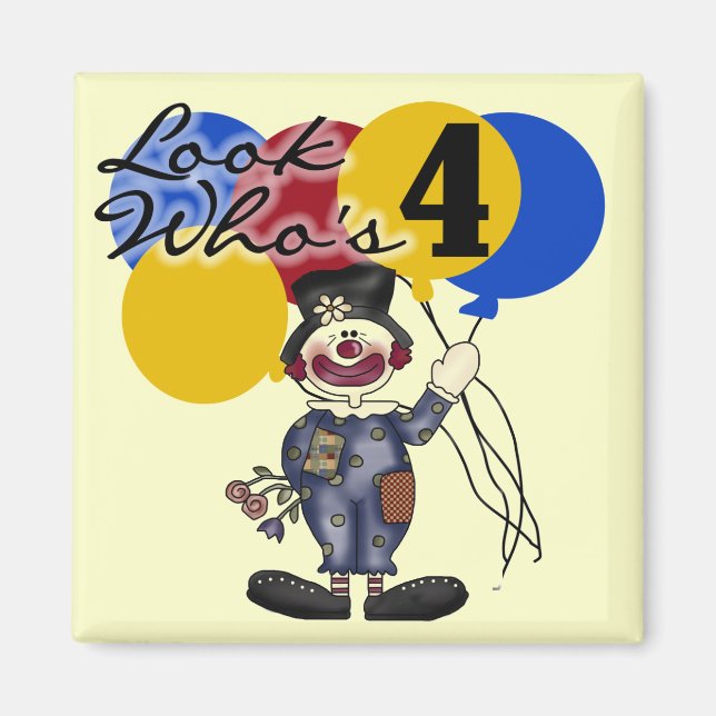 Circus Clown 4th Birthday Tshirts and Gifts Magnet (Front)