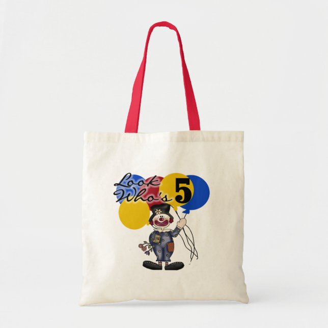 Circus Clown 5th Birthday Tshirts and Gifts Tote Bag (Front)