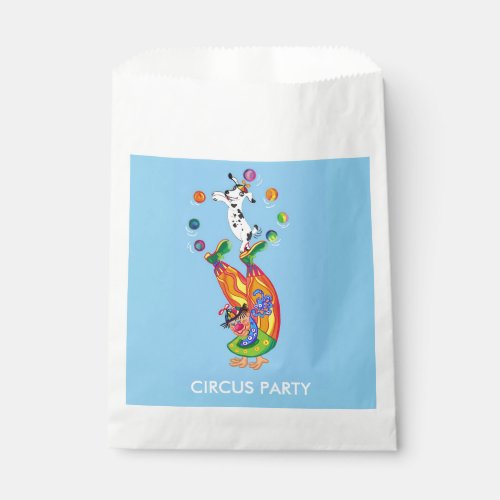 Circus clown and juggling dog favor bag