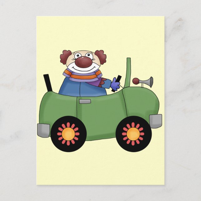 Circus Clown Car Postcard (Front)