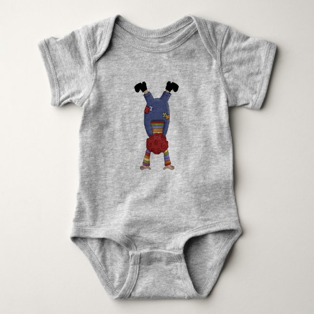 Circus Clown Doing a Handstand Baby Bodysuit (Front)