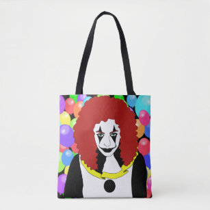 Circus Clown Girl side show freak horror goth art Tote Bag