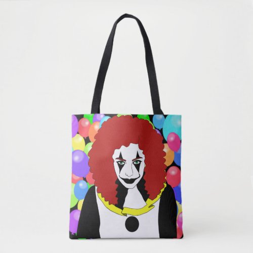 Circus Clown Girl side show freak horror goth art Tote Bag