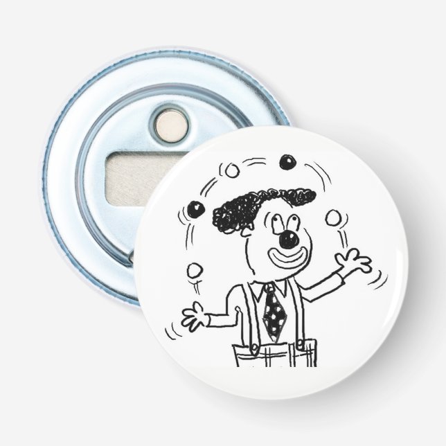 Circus Clown Juggler Juggling Illustration Bottle Opener (Front)