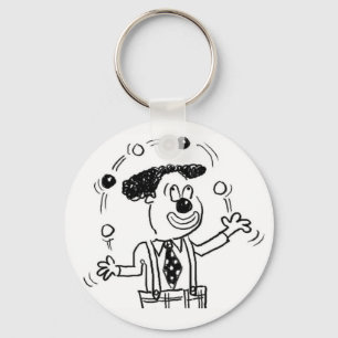 Circus Clown Juggler Juggling Illustration Keychain