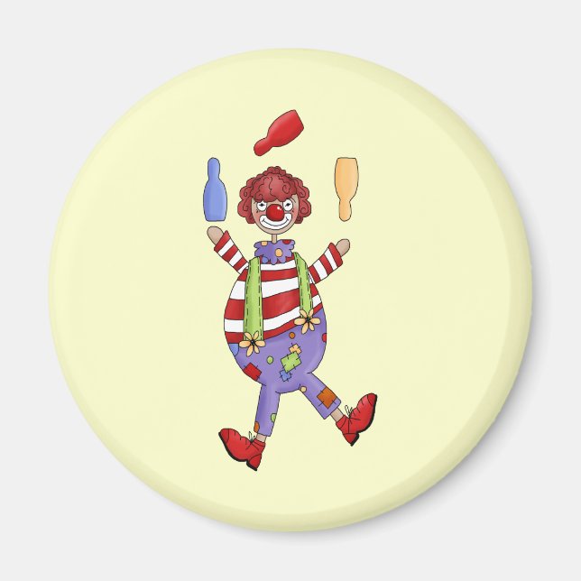 Circus Clown Juggling Magnet (Front)