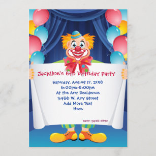 ngskarten zum Kindergeburtstag oder Party mit Clowns  data-mtsrclang=en-US href=# onclick=return false; 							show original title Details about   6 Fun Circus-Invitation Cards Children's Birthday or party with Clowns