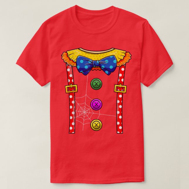 Circus Clown Outfit  Easy Halloween Costume Scary  T-Shirt (Design Front)