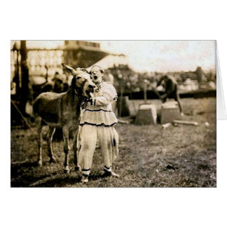 Circus Clown-with-Mule Cards