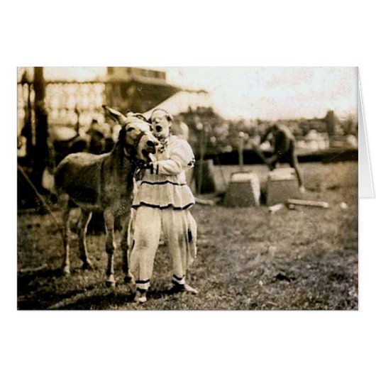 Circus Clown-with-Mule Cards (Front Horizontal)