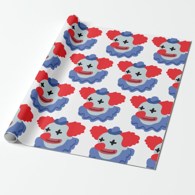 Circus Clown Wrapping Paper (Unrolled)