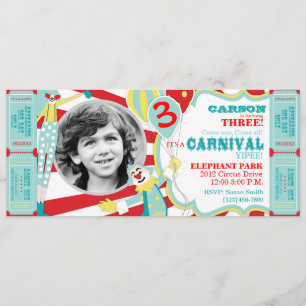Circus Clowns Birthday Invitation T-AQRD
