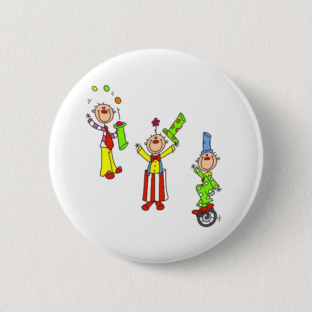 Circus Clowns Pinback Button (Front)