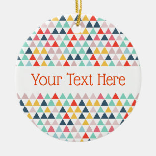 Circus Color Triangles Ceramic Ornament