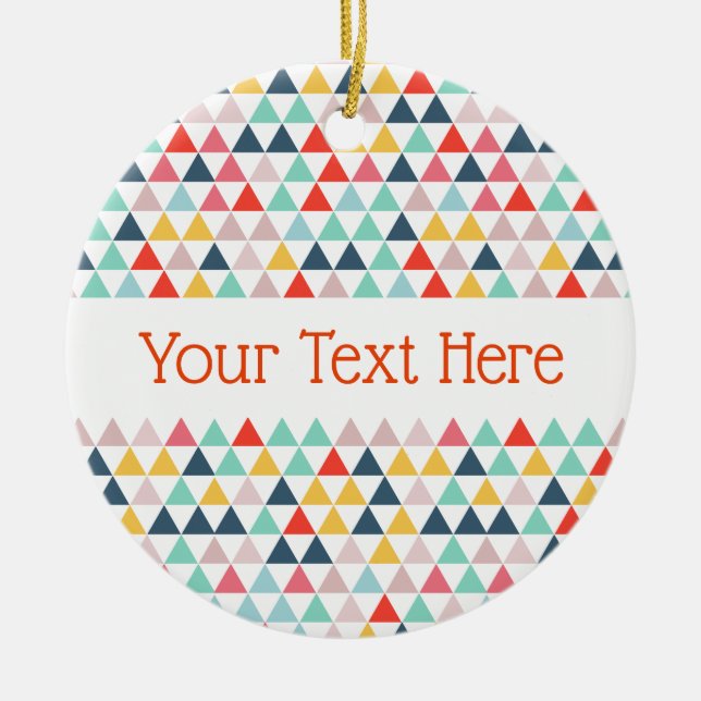 Circus Color Triangles Ceramic Ornament (Front)