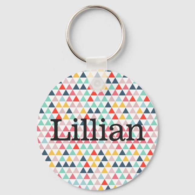 Circus Color Triangles Keychain (Front)