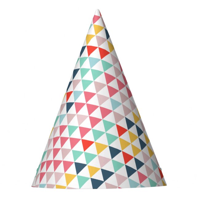 Circus Color Triangles Party Hat (Front)
