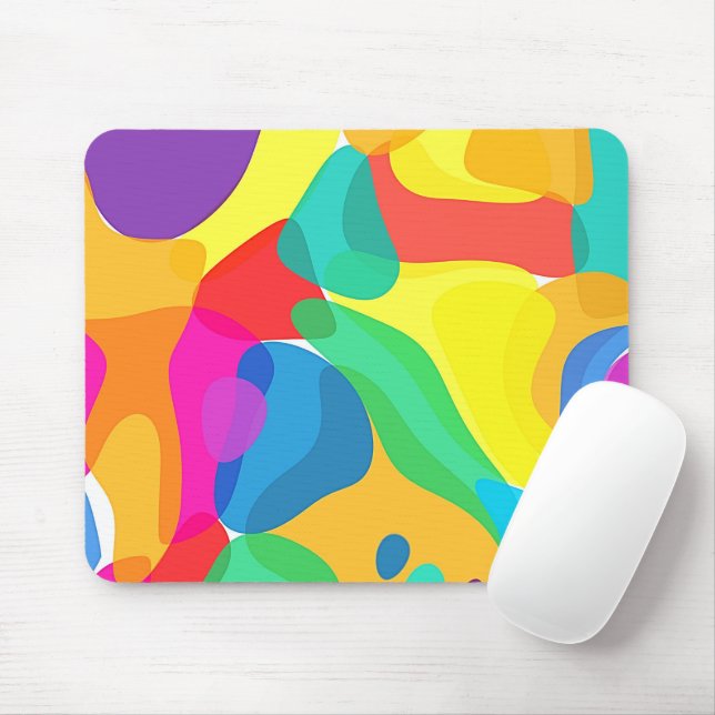 Circus Colors Chaos Abstract Art Pattern Mouse Pad (With Mouse)