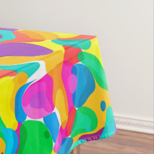Circus Colors Chaos Abstract Art Pattern Tablecloth