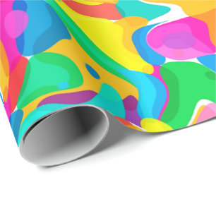 Circus Colors Chaos Abstract Art Pattern Wrapping Paper