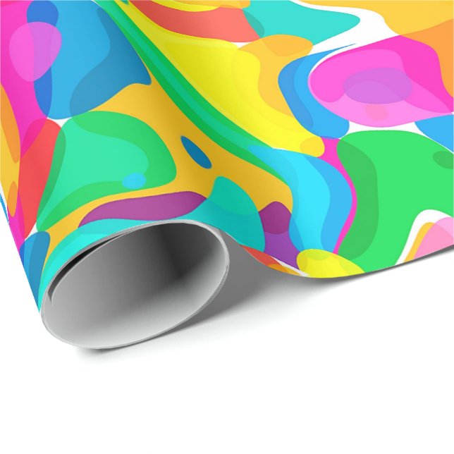 Circus Colors Chaos Abstract Art Pattern Wrapping Paper (Roll Corner)