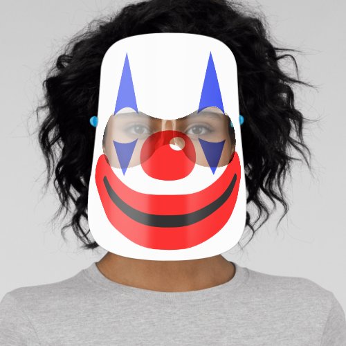 Circus Creepy Clown Makeup Bozo Face Shield