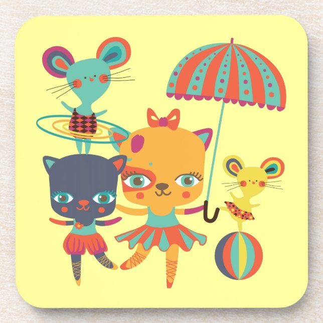 Circus Cuties Beverage Coaster (Front)